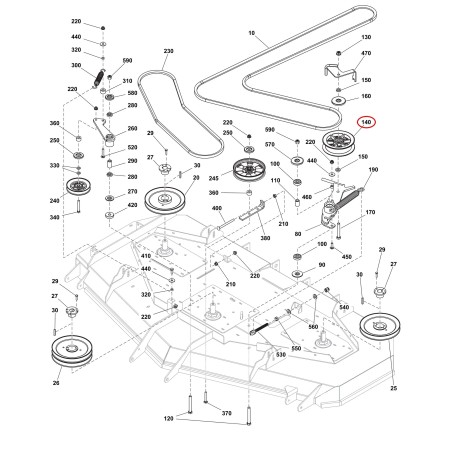 POLEA, TENSORA, 5.50, CI LR5109029 ORIGINAL FERRIS | NewgardenParts.com
