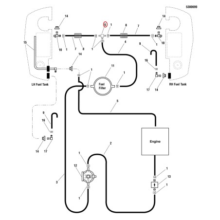 T-piece with 1/4" barb connection LR5100876 ORIGINAL FERRIS | NewgardenParts.com