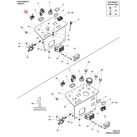 Interruptor, actuador eléctrico LR5021734 ORIGINAL FERRIS | NewgardenParts.com