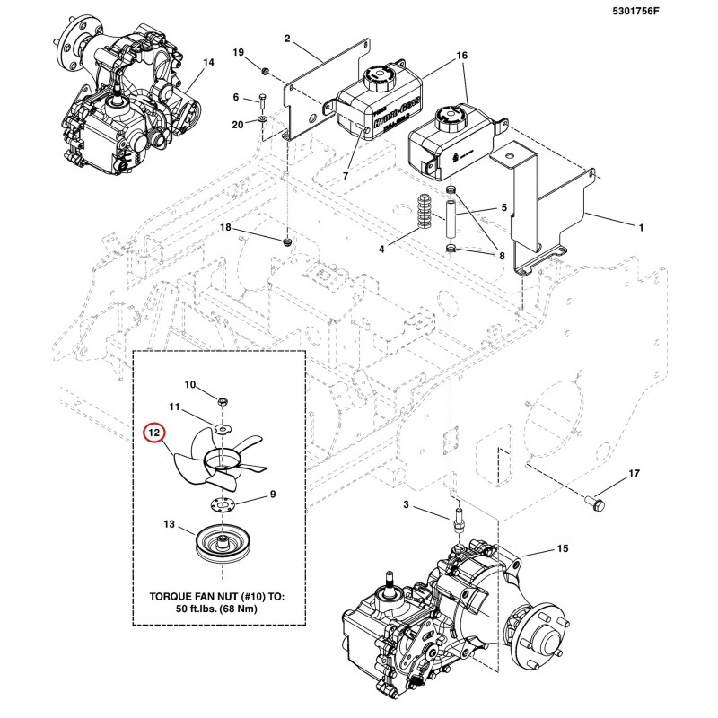 VENTILADOR, ZT5400 LR5102874 ORIGINAL FERRIS