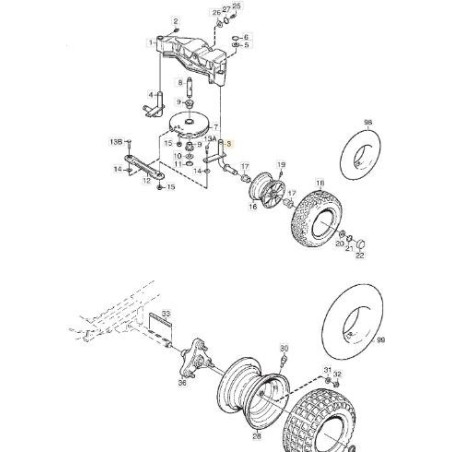 ORIGINAL STIGA Left Spindle - 1134-5009-02 | NewgardenParts.com