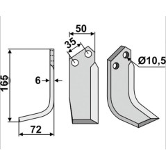 Lama zappa motocoltivatore motozappa fresa 350-645 350-644 NIBBI DECIMO dx sx | NewgardenParts.com