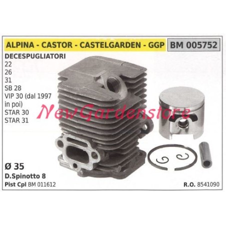 Cilindro pistone segmenti ALPINA motore decespugliatore 22 26 31 SB 28 005752 | NewgardenParts.com