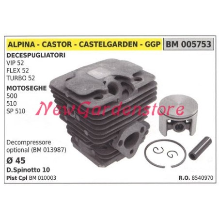 Cilindro pistone segmenti ALPINA motore motosega 500 510 SP510 005753 | NewgardenParts.com