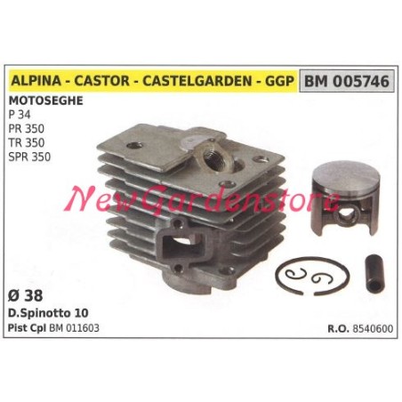 Cilindro pistone segmenti ALPINA motore motosega P34 PR350 TR350 SPR350 005746 | NewgardenParts.com