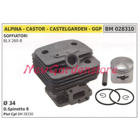 Cilindro pistone segmenti ALPINA motore soffiatore BLX 260-8 028310 | NewgardenParts.com