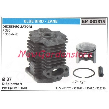 Cilindro pistone segmenti BLUE BIRD motore decespugliatore P 330 001875 | NewgardenParts.com