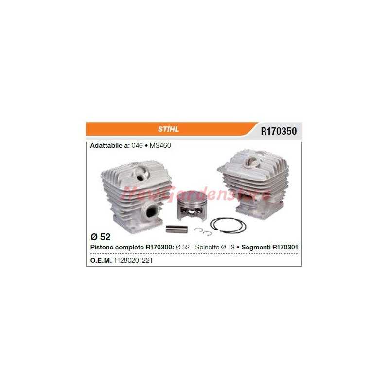 Cilindro de pistón de segmento compatible con motosierra STIHL 046 MS460 R170350