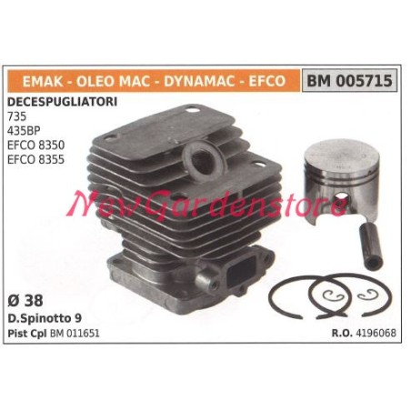 Cilindro pistone segmenti EMAK motore decespugliatore 735 435BP 005715 | NewgardenParts.com