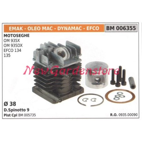 Cilindro pistone segmenti EMAK motore motosega OM 935X 935DX EFCO 134 135 006355 | NewgardenParts.com