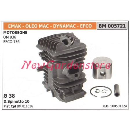 Cilindro pistone segmenti EMAK motore motosega OM 936 EFCO 136 005721 | NewgardenParts.com