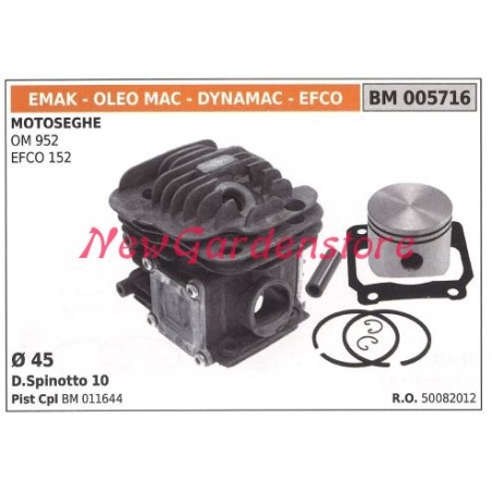 Cilindro pistone segmenti EMAK motore motosega OM 952 EFCO 152 005716 | NewgardenParts.com