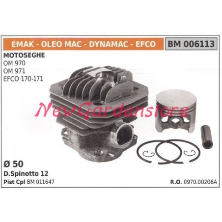 Cilindro pistone segmenti EMAK motore motosega OM 970 971 EFCO 170 171 006113 | NewgardenParts.com