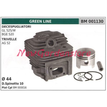 Cilindro pistone segmenti GREEN LINE motore decespugliatore GL 52S/W ECO 001130 | NewgardenParts.com