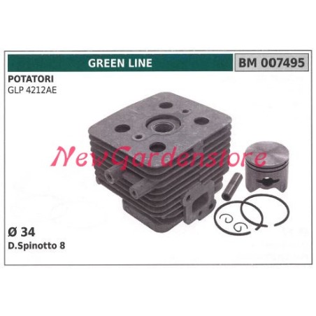 Cilindro pistone segmenti GREEN LINE motore potatore GLP 4212AE 007495 | NewgardenParts.com