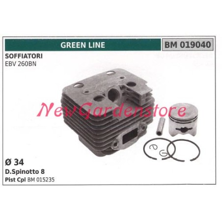 Cilindro pistone segmenti GREEN LINE motore soffiatore EBV 260BN 019040 | NewgardenParts.com