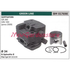 Cilindro pistone segmenti GREEN LINE motore soffiatore GB 260 GBV 260 017698 | NewgardenParts.com