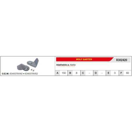 Messer WOLF GARTEN Rasentraktor Rasenmäher R302420 | NewgardenParts.com