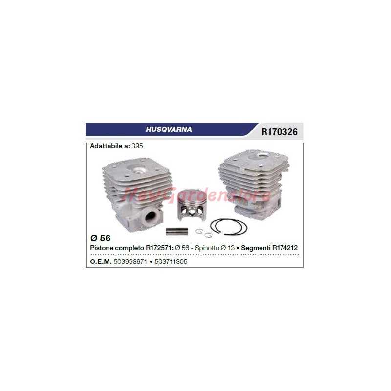 Cilindro pistone segmenti HUSQVARNA motosega 395 R170326
