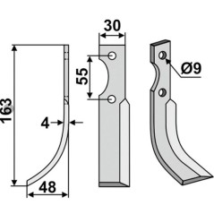 Lama zappa motocoltivatore motozappa fresa 350-657 350-656 NIBBI DECIMO dx sx | NewgardenParts.com