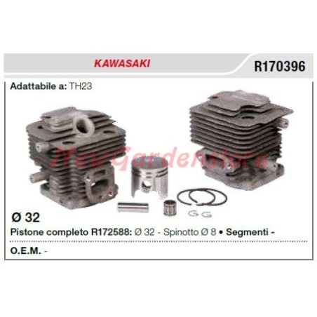 Cilindro pistone segmenti KAWASAKI decespugliatore TH23 R170396 | NewgardenParts.com