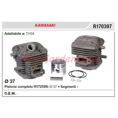 Cilindro pistone segmenti KAWASAKI decespugliatore TH34 R170397 | NewgardenParts.com