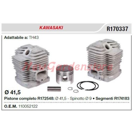 Cilindro pistone segmenti KAWASAKI decespugliatore TH43 R170337 | NewgardenParts.com