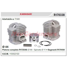 Cilindro pistone segmenti KAWASAKI decespugliatore TH48 R170338 | NewgardenParts.com