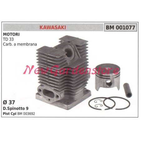 Cilindro pistone segmenti KAWASAKI motore decespugliatore TD 33 001077 | NewgardenParts.com