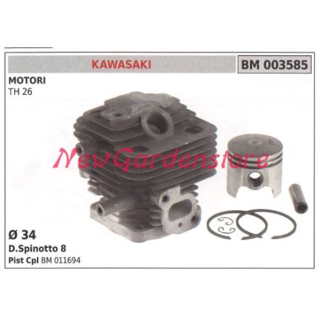 Cilindro pistone segmenti KAWASAKI motore decespugliatore TH 26 003585 | NewgardenParts.com