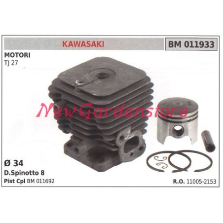 Cilindro pistone segmenti KAWASAKI motore decespugliatore TJ 27 011933 | NewgardenParts.com