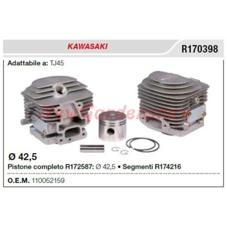 Cilindro pistone segmenti KAWASAKI tagliasiepe TJ45 R170398 | NewgardenParts.com