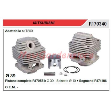 Cilindro pistone segmenti MITSUBISHI decespugliatore T 200 R170340 | NewgardenParts.com