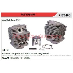 Cilindro pistone segmenti MITSUBISHI decespugliatore T170 R170400 - FR66828 | NewgardenParts.com