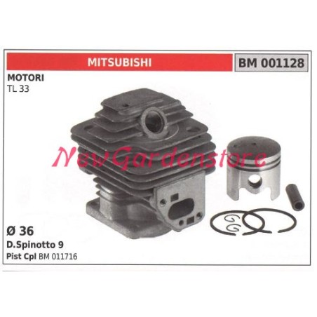 Cilindro pistone segmenti MITSUBISHI motore decespugliatore TL 33 001128 | NewgardenParts.com