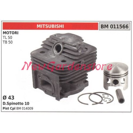 Cilindro pistone segmenti MITSUBISHI motore decespugliatore TL 50 TB 50 011566 | NewgardenParts.com