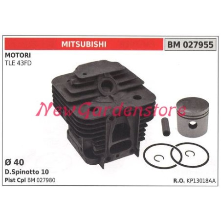 Cilindro pistone segmenti MITSUBISHI motore decespugliatore TLE 43FD 027955 | NewgardenParts.com