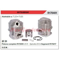 Cilindro pistone segmenti MITSUBISHI tagliasiepe TL23 TU23 R170401 | NewgardenParts.com