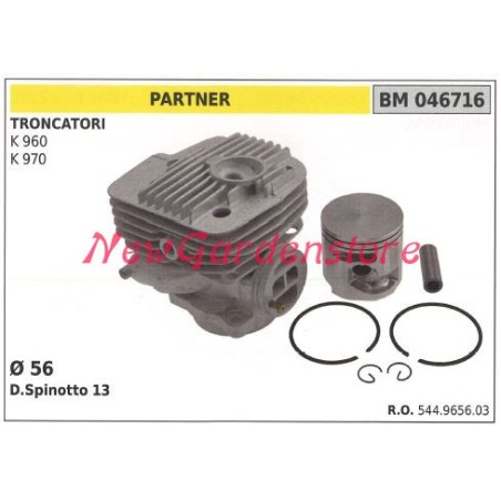 Cilindro pistone segmenti PARTNER motore troncatore K 960 970 544965603 | NewgardenParts.com