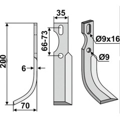 Lama zappa motocoltivatore motozappa fresa 350-667 350-666 UNIVERSALE dx sx | NewgardenParts.com