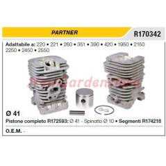 Cilindro pistone segmenti PARTNER motosega 220 221 260 R170342 | NewgardenParts.com