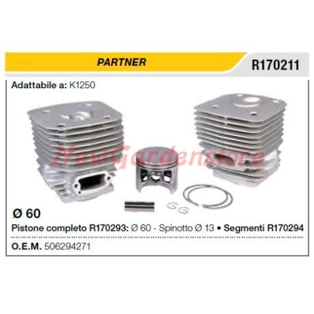 Cilindro pistone segmenti PARTNER troncatore K1250 R170211 | NewgardenParts.com