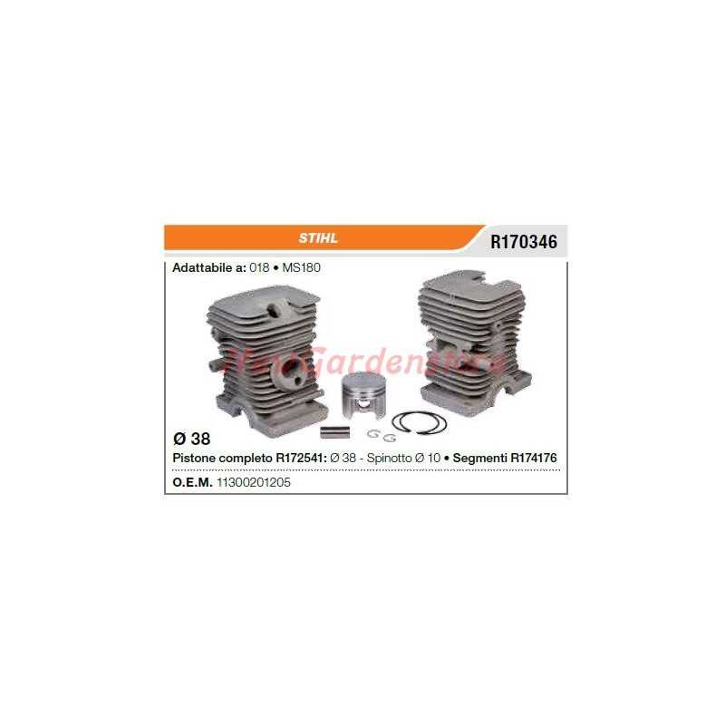 Segmentos cilindro pistón motosierra STIHL 018 MS180 R170346