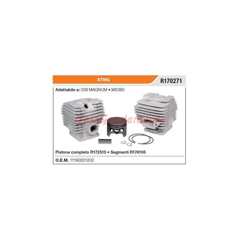 Cilindro pistone segmenti STIHL motosega 038 MAGNUM MS380 R170271