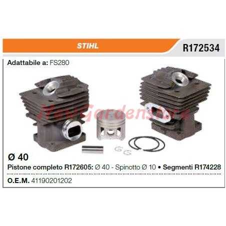 STIHL Compatible FS280 Brush Cutter Cylinder and Piston 41190201202 | NewgardenParts.com