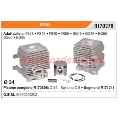 Piston cylinder segments STIHL chainsaw FS38 FS46 45 R170378 | NewgardenParts.com