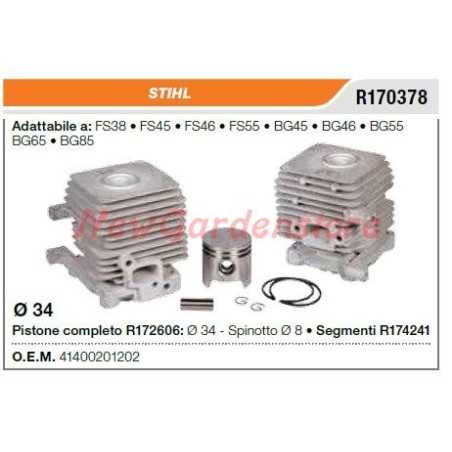 Piston cylinder segments STIHL chainsaw FS38 FS46 45 R170378 | NewgardenParts.com