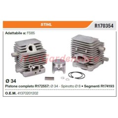 STIHL Compatible FS85 Brush Cutter Cylinder and Piston 41370201202 | NewgardenParts.com