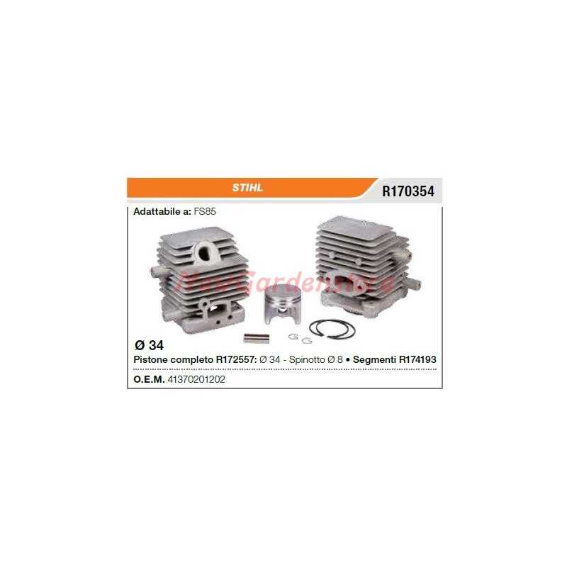 Cilindro e pistone decespugliatore FS85 compatibile STIHL 41370201202