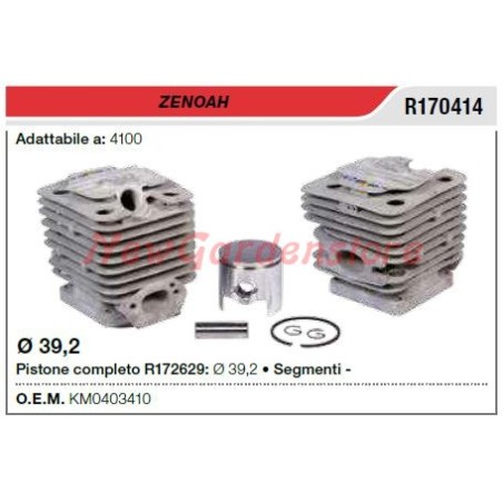 Cilindro pistone segmenti ZENOAH motosega 4100 R170414 | NewgardenParts.com